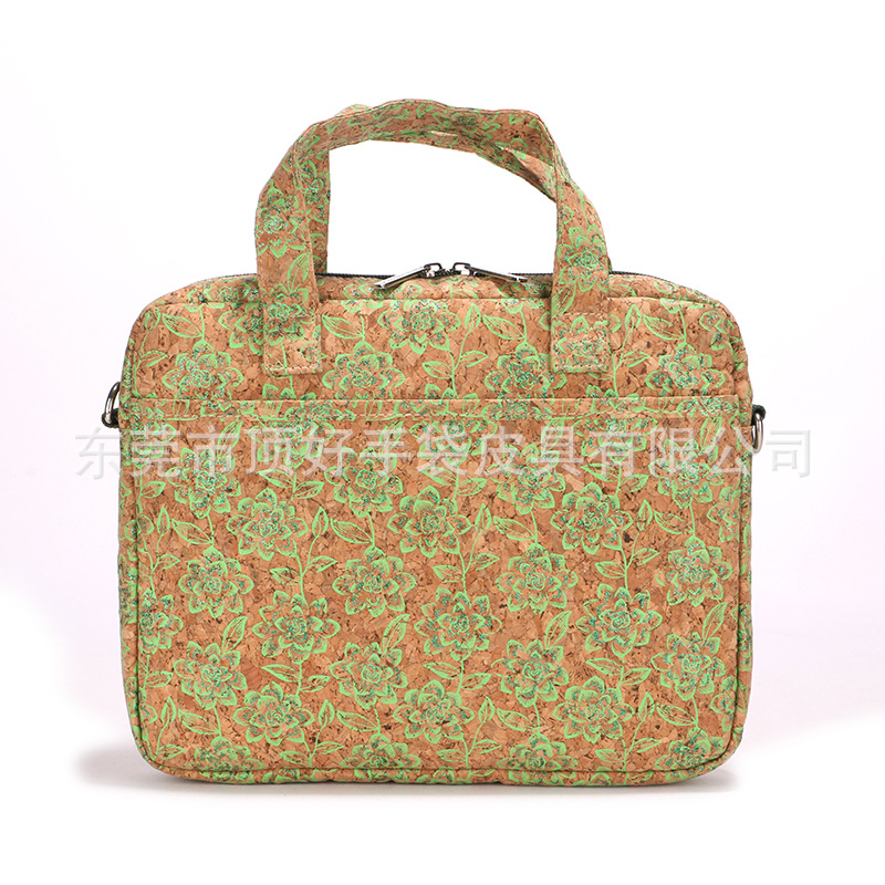 European and American Retro Printed Cork Laptop Bag Environmentally Friendly Large Capacity Real Wood computer Bag computer Bag