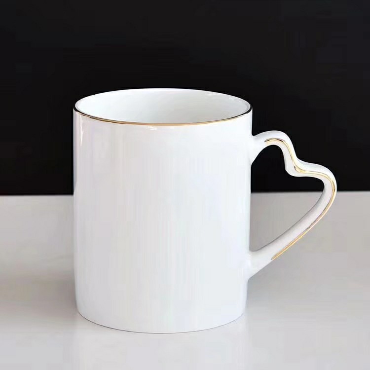 高档镶金骨瓷杯子创意马克杯礼品陶瓷水杯子咖啡杯印logo