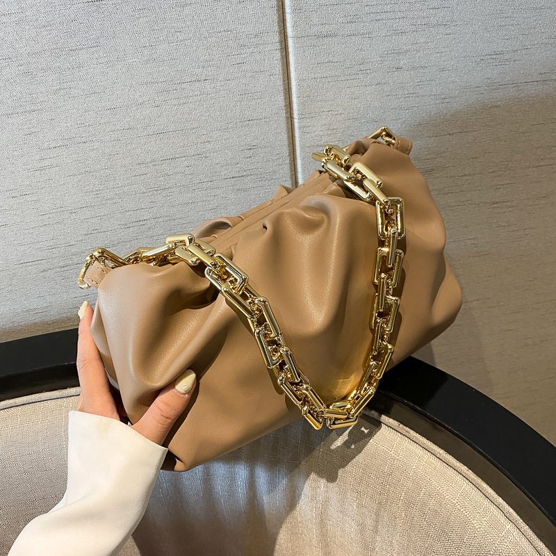 270g Weight Lock clasp Closure Type Single Shoulder Strap Strap Type Underarm Bag Bags Type Casual, Shopping Occasion Pu Leather Material Solid Color Pattern All Seasons Season Women's Gender Streetwear Style Medium Size Women's Medium Pu Leather Solid Color Streetwear Cloud Shape Lock Clasp Underarm Bag 44