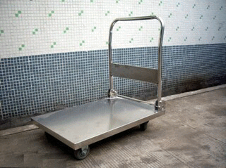 SUS304#不锈钢平板推车 不锈钢手推车车间周转车批发