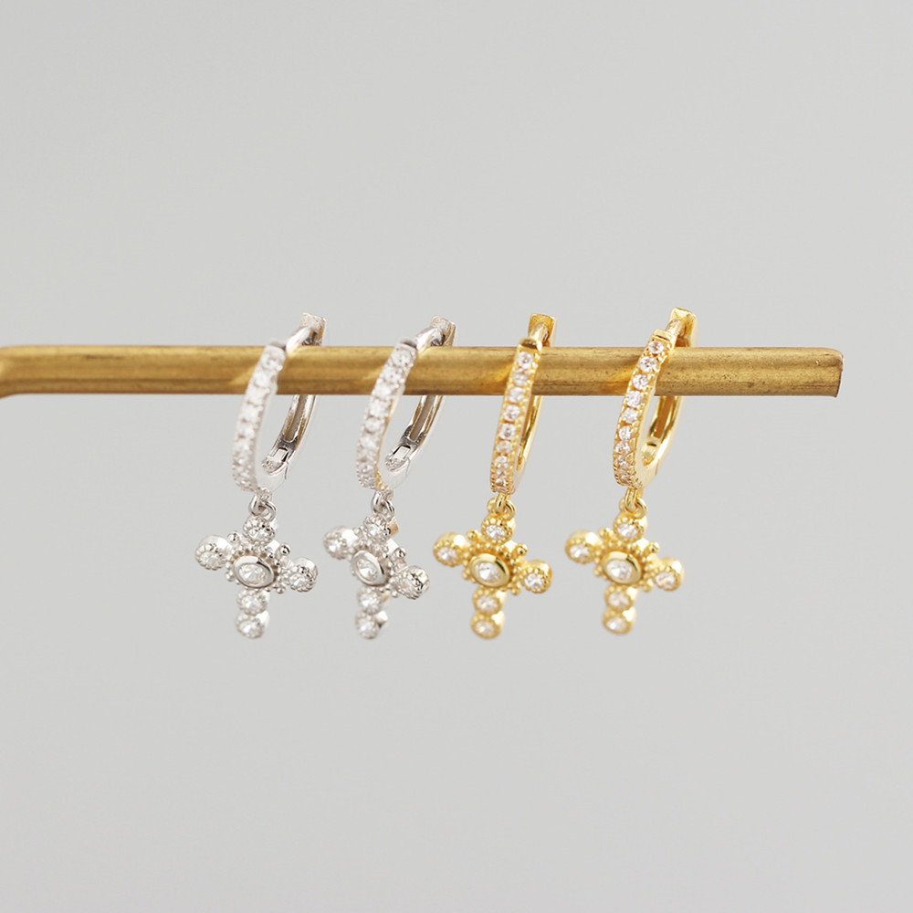 Cross Fashion Gem Plating Earrings display picture 5