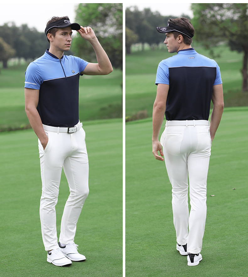 Áo thun golf nam ngắn tay thoáng khí nhanh khô — YF255-Đỏ Trắng, YF247-Áo màu xanh navy xám, YF263 ngắn tay trắng xám, YF255-Trắng Đen chi tiết 5