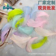 小中飘彩色羽毛diy逗猫棒配件儿童玩具鹅毛装饰波波球填充供应