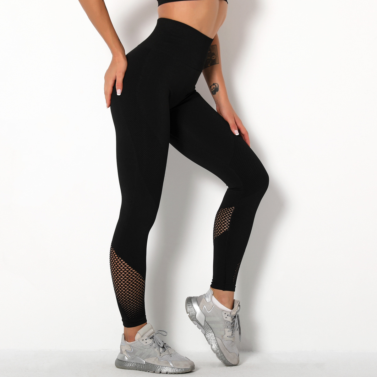 high-waist hip-lifting elastic tight yoga pants  NSLX9055