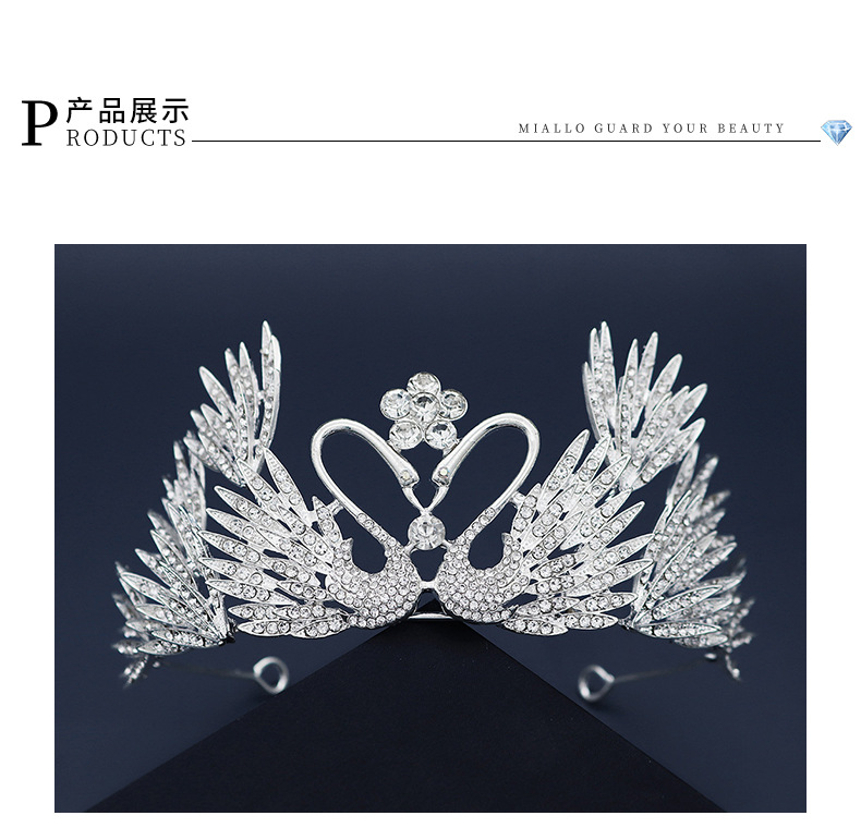 New Alloy Rhinestone Swan Crown display picture 1