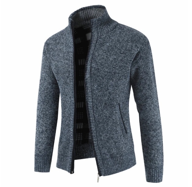 2020 Comercio exterior transfronterizo Otoño e Invierno nuevos hombres de cuello alto cardigan suéter con cremallera suéter de abrigo de manga larga Hombre moda masculina