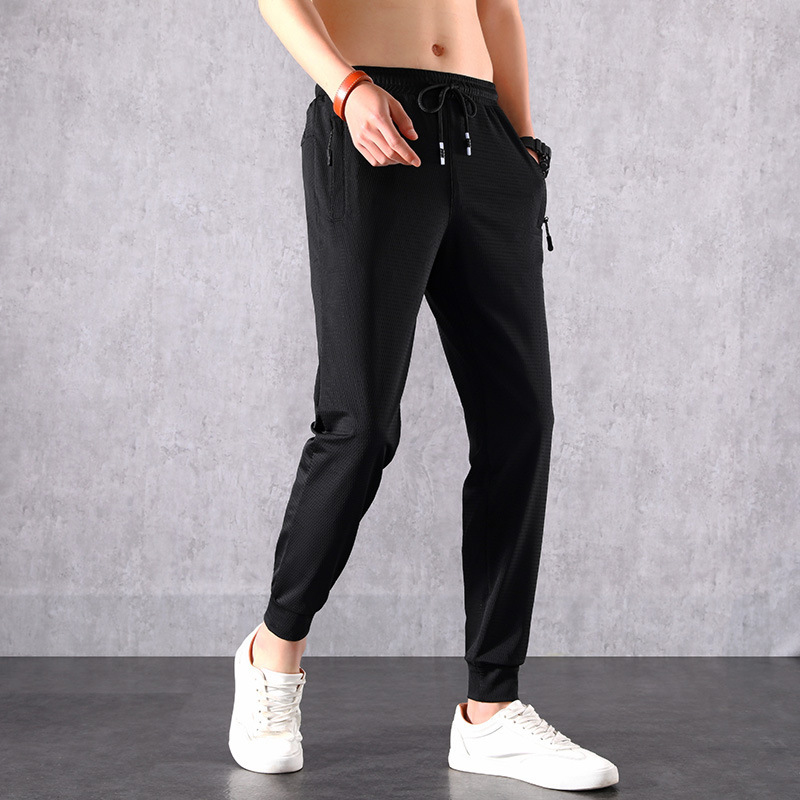 Sommerklimatisierte, leichte, lässige, elastische Sporthose für Herren, schnell trocknend, lockere Passform in Übergröße_voghion.com