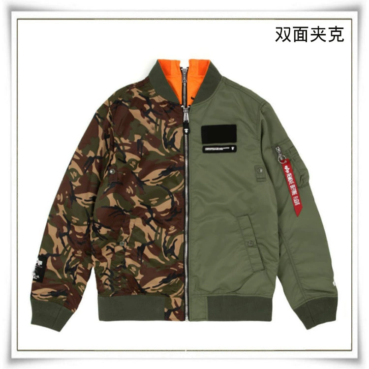 Заводская индивидуальная цифровая печать камуфляжная строчка Двусторонняя куртка на заказ Модная Двусторонняя Куртка