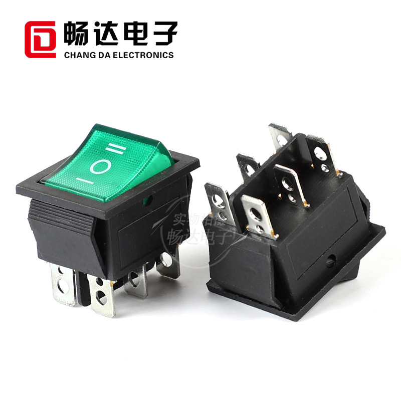 KCD4船型开关4脚6脚两档三档带灯翘板开关圆形椭圆形船形开关