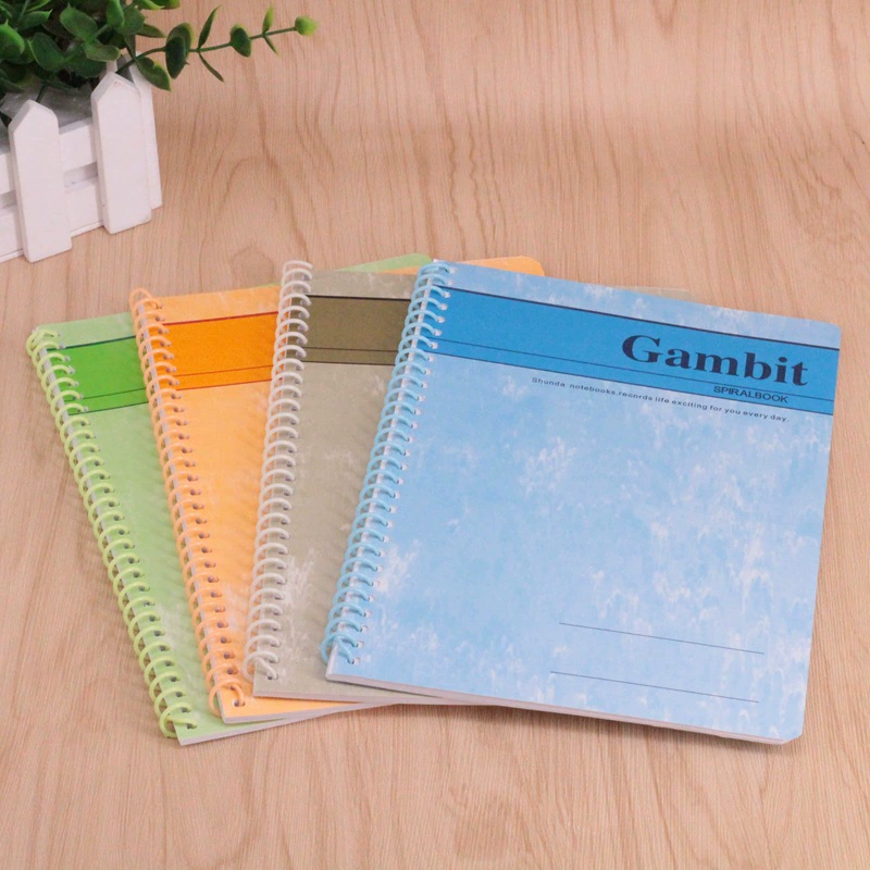 Coil spiral notebook, sizes A4 A5 A6 A7 B5, 40–100 pages, lined ruled, random cover color