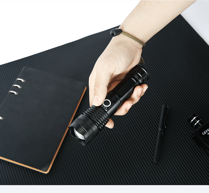 Cross-border bestseller USB flashlight, outdoor aluminum alloy strong light flashlight, new battery display flashlight gift wholesale pic 15