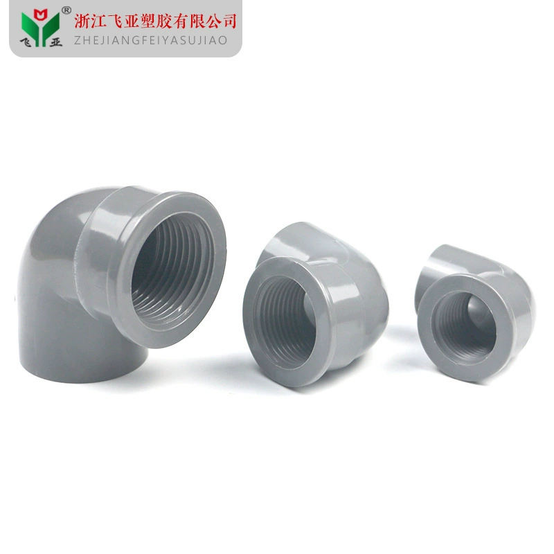 Колено из внутренней проволоки из ПВХ Внутренний винт из ПВХ Колено с внутренним зубом Слипчивое пластиковое соединение трубы водоснабжения 90 градусов 20 25 32
