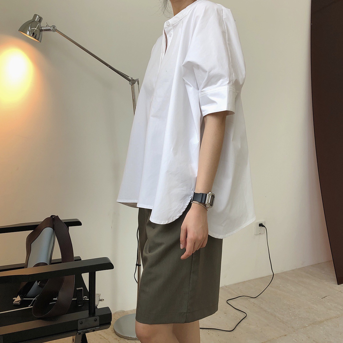 夏季新品质ins简约时髦立领衬衫宽松显瘦时尚舒适舒廓形衬衣女-阿里巴巴