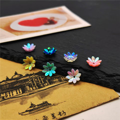 23年美甲仿貝殼花飾品網紅 10mm八瓣ab蓮花手工DIY飾品配件