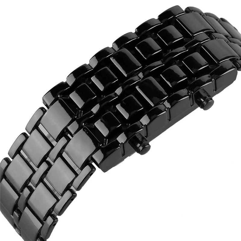 М men's часы, браслет лавы-LED, водонепроницаемые, GMT две зоны, циферблат 26 мм