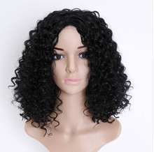 aliexpress short curly hair lady wig African fiber headgear