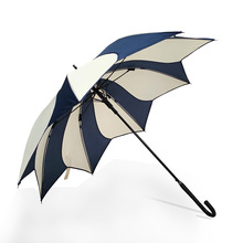 雨伞女创意个性玉兰花花瓣伞晴雨两用自动包边蓝白长柄伞一件代发