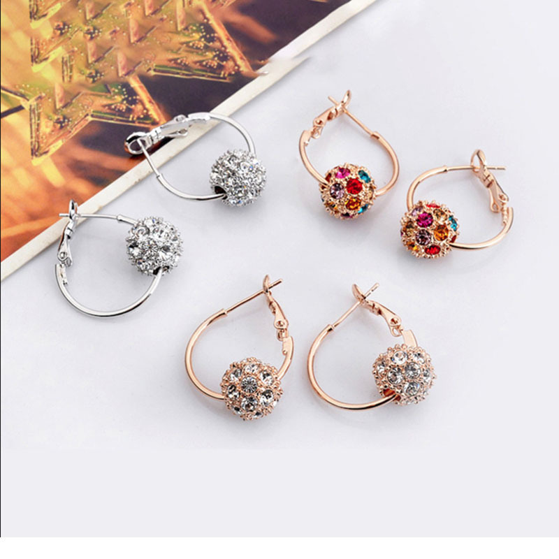 Glam Spherical Alloy Diamond Artificial Diamond Earrings display picture 6