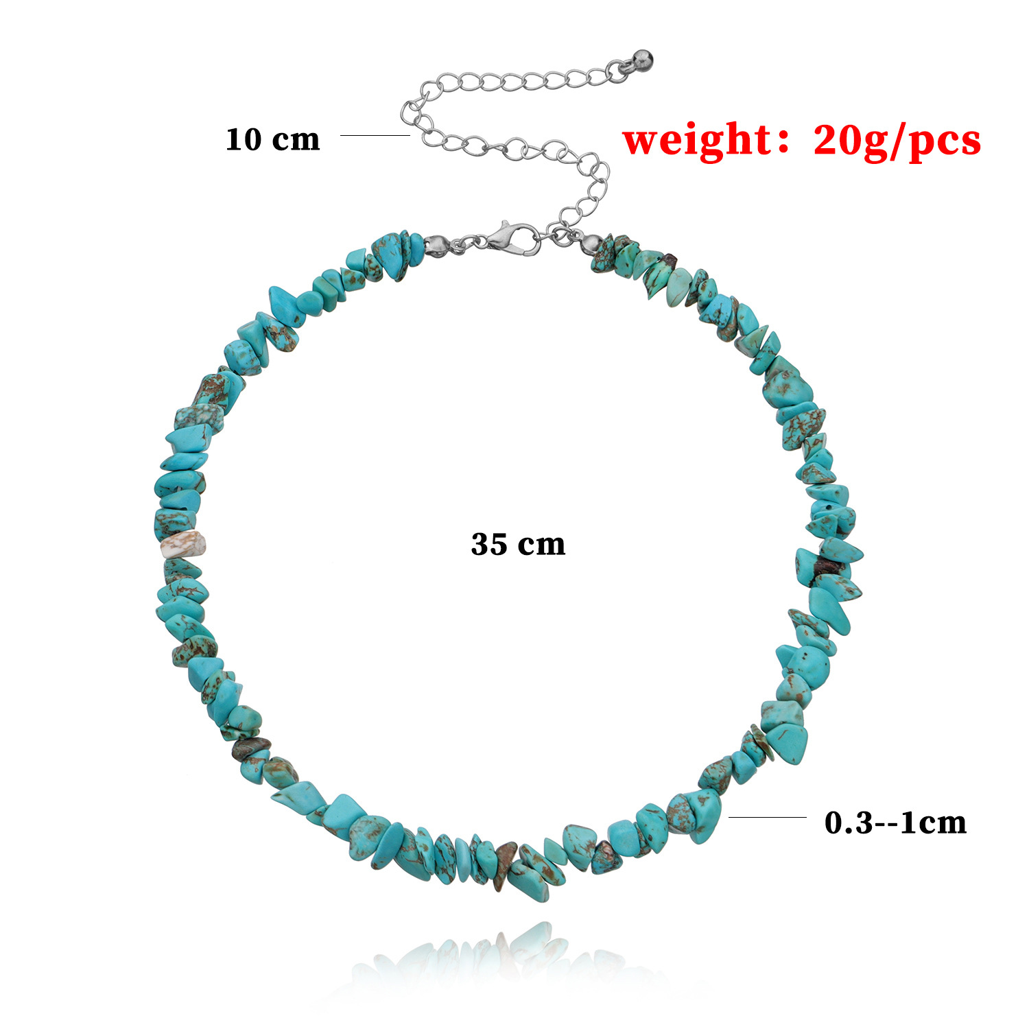 Retro Geometric Turquoise Necklace display picture 3