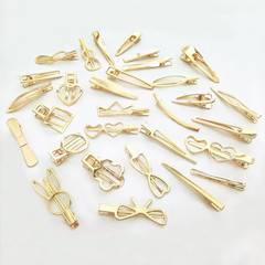 Korean Instagram influencer style gold pearl hair clip with openwork duck clip, wholesale hot selling hair accessory DIY accessories material