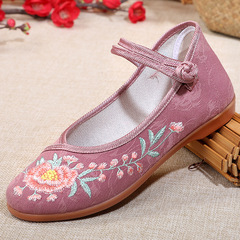 2022新款漢服鞋子女老北京布鞋繡花鞋牛筋底民族風媽媽舞蹈鞋代發