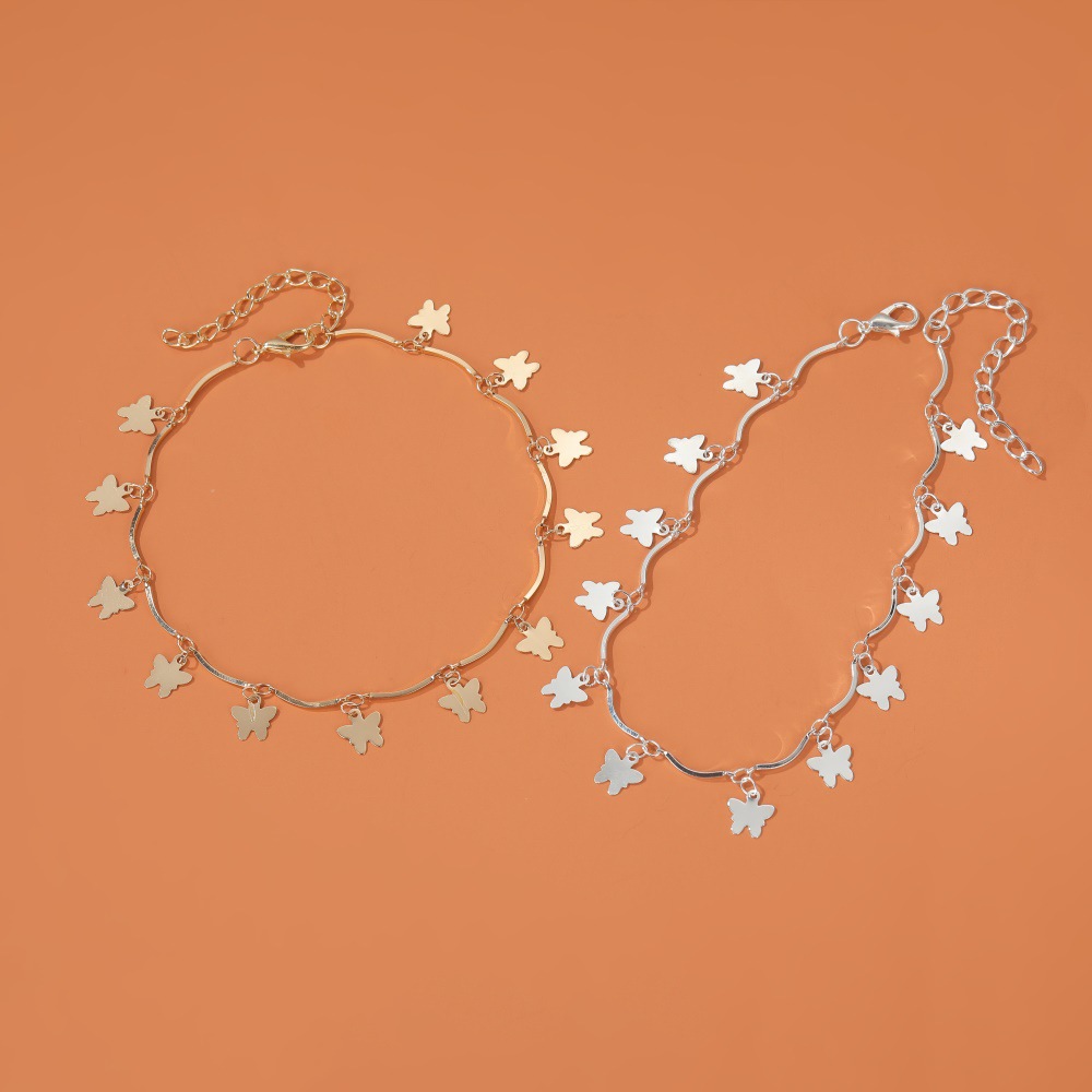 new footwear fashion multilayer tassel pendant butterfly anklet ethnic style simple beach foot chain