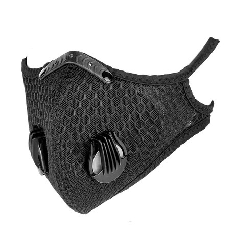 现货热销骑行活性炭防尘面罩网布透气骑行口罩带滤芯片呼吸阀口罩