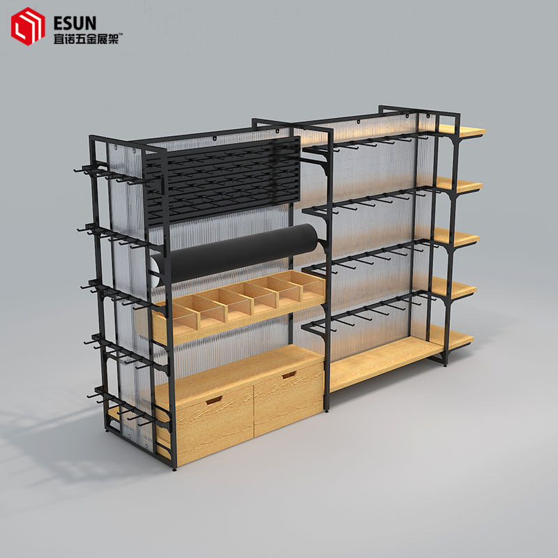 黑色中岛架优品货架超市文具店双面中岛柜展示架饰品店摆放陈列柜