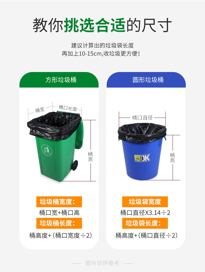 加厚大号垃圾袋大量批发 一次性物业清洁平口袋 商用黑色塑料桶袋详情2