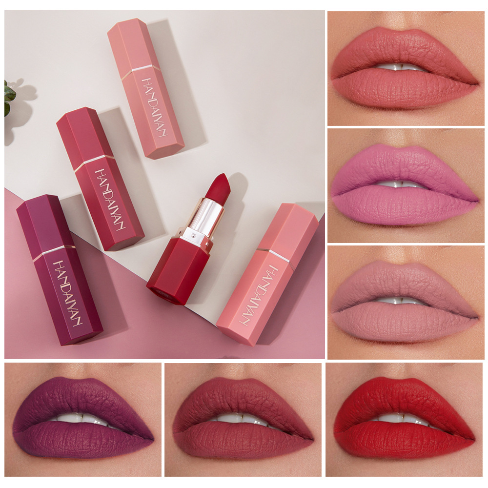 Nieuwe lippenstift en make-up blockbuster HANDAIYAN Han Daiyan Hot Selling 6-kleuren matte hydraterende lippenstift Lippenstift_voghion.com