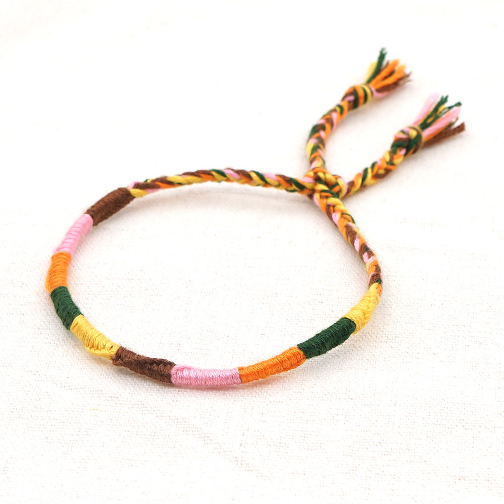 Bracelet Élastique Artisanal En Coton Tressé Style Bohème Couleur Art Ethnique display picture 19