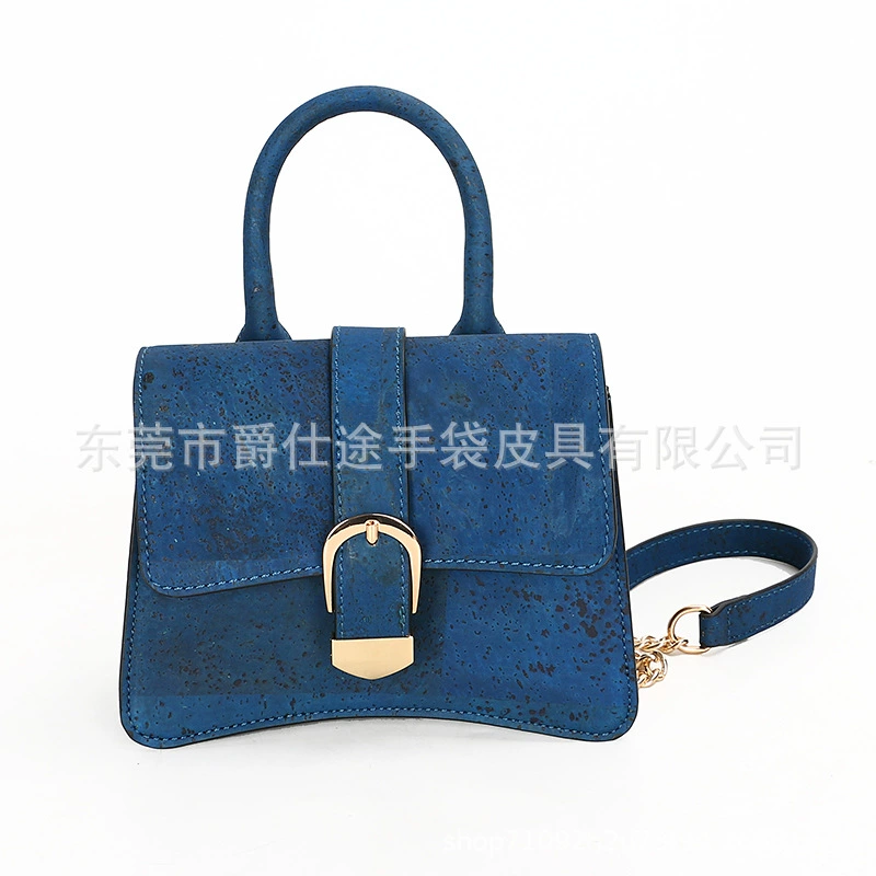 Новая простая пробковая сумка Синяя Ретро пробковая сумка с цепочкой модная трендовая сумка из натурального дерева