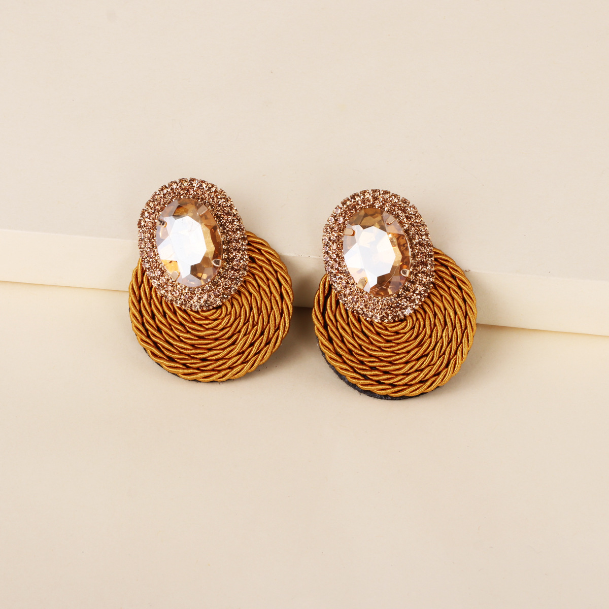 Korean New Fashion Wild Rhinestone Geometric Round Exaggerated Earrings display picture 25