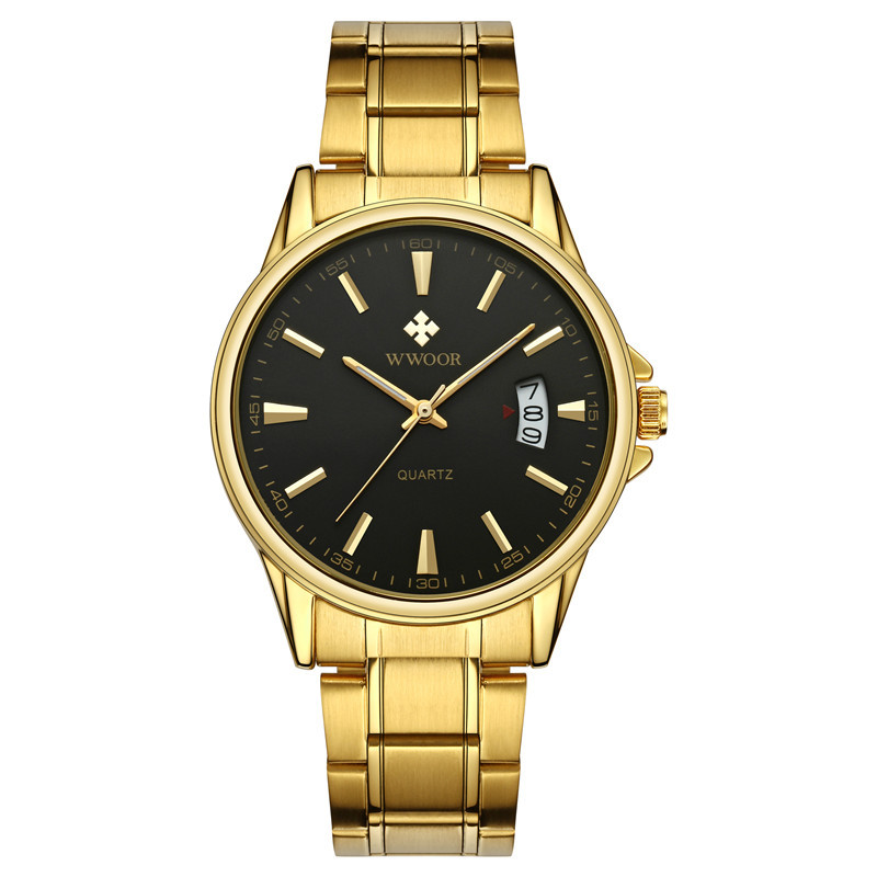WWOOR sosteniendo amor nuevo reloj de cuarzo de negocios de los hombres calendario impermeable reloj redondo cabeza casual Bowl Watch 8833