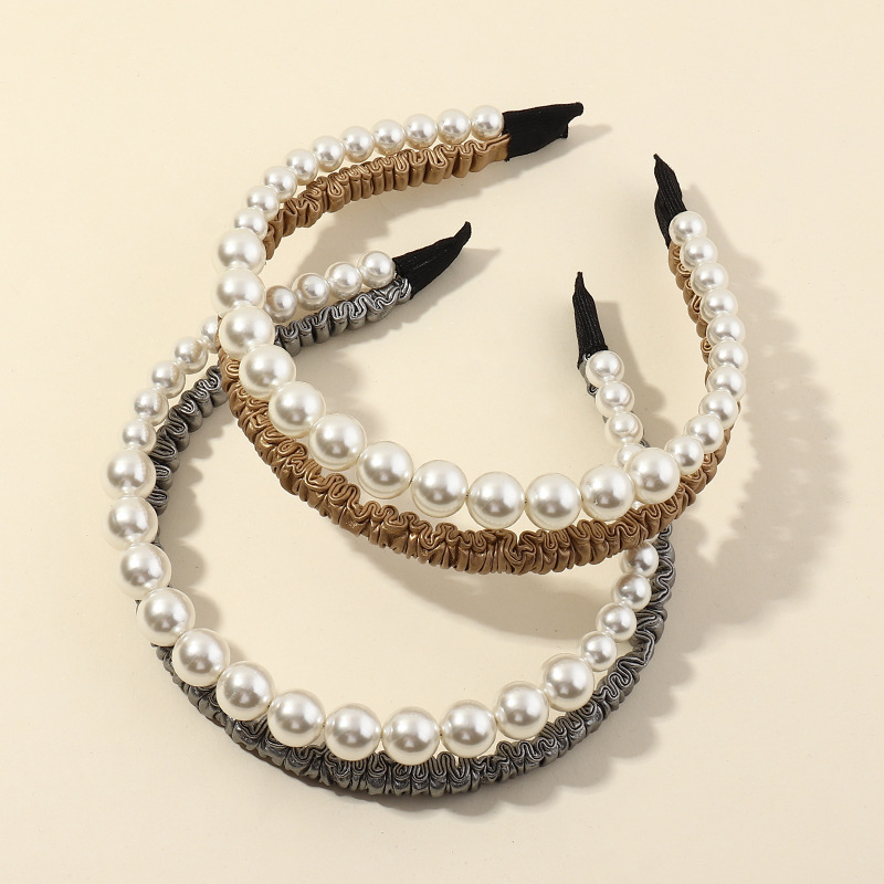 Fashion Crystal Double-layer Claw Chain Pearl Headband display picture 1