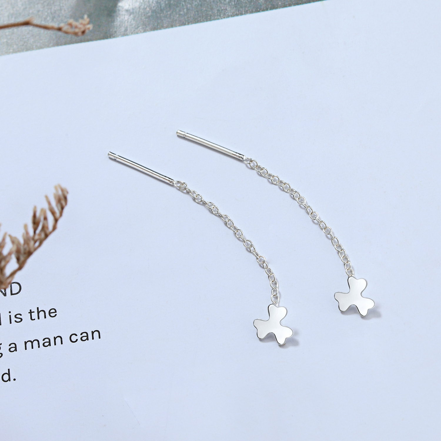 5g Weight 925 Sterling Silver Ear Needle Material Ear line Classification 1 Pair Quantity Holiday, Daily Occasion 925 Sterling Silver Material Geometric, Star, Heart Shape Pattern Women's Gender Casual, Simple Style Style 1 Pair 925 Sterling Silver Geometric Star Heart Shape Ear Line 27