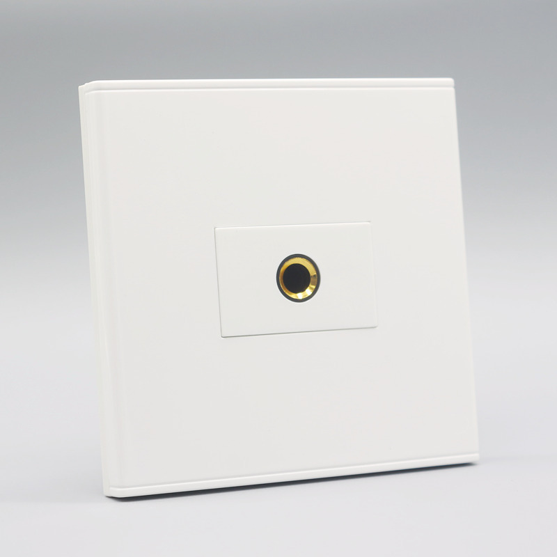 86型一位话筒免焊接线插座面板单口6.35插头麦克风多媒体话筒插座