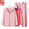 Velvet children's demi-season sports suit, jacket, trousers, increased thickness