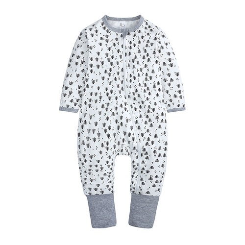 Four seasons baby one-piece clothes, new long-sleeved home crawling clothes, hand and foot coverings, wholesale baby air-conditioning clothes