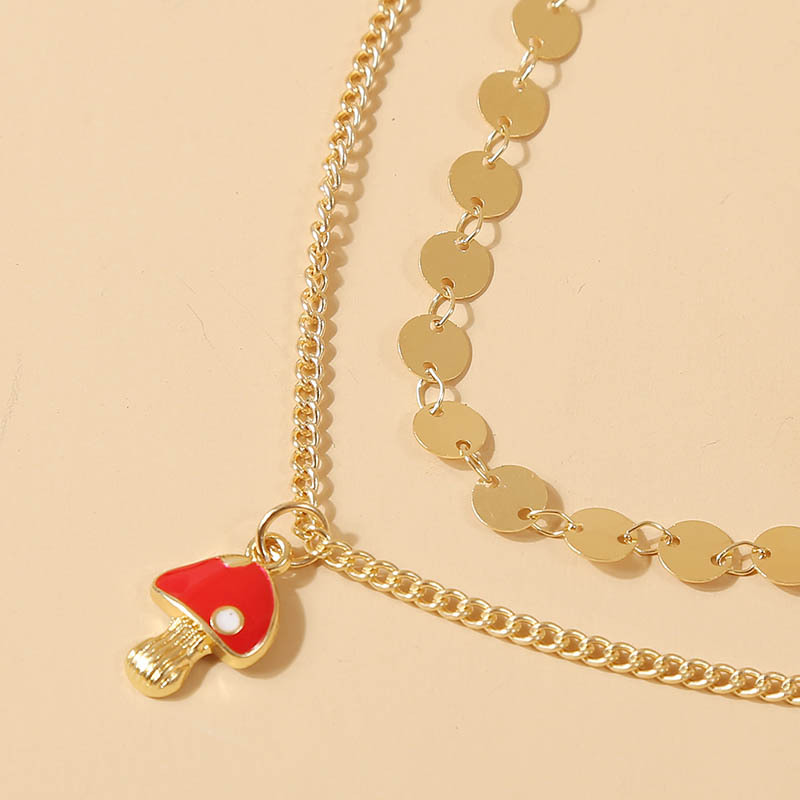 Bohemian Metal Cute Mushroom Multilayer Anklet display picture 6