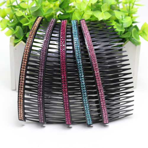 Korean style diamond-encrusted bangs comb, rhinestone hairpin headdress, simple and versatile hair comb, toothed non-slip hair accessories wholesale