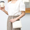 Korean Edition Simplicity Solid Canvas bag leisure time fashion square One shoulder Small bag Versatile zipper Messenger Female bag