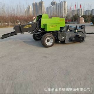 四轮带秸秆稻草捡拾打捆机视频 玉米秸秆方形打捆机 农补型方捆机