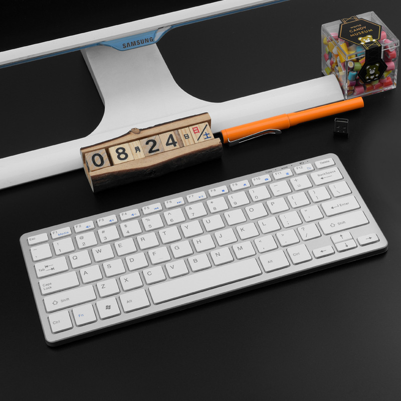 Wireless 2.4g Keyboard and Mouse for Business Office Use, Chocolate Keys, Portable Computer USB Notebook External Device