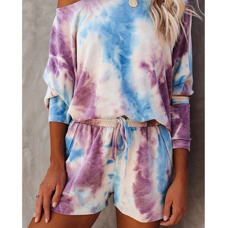 hot style women's summer loose printing home wear casual suit NSKX5973