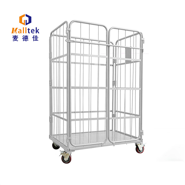 MT-LRC02 供应仓库理货周转物流台车  喷塑周转车金属笼车 直销
