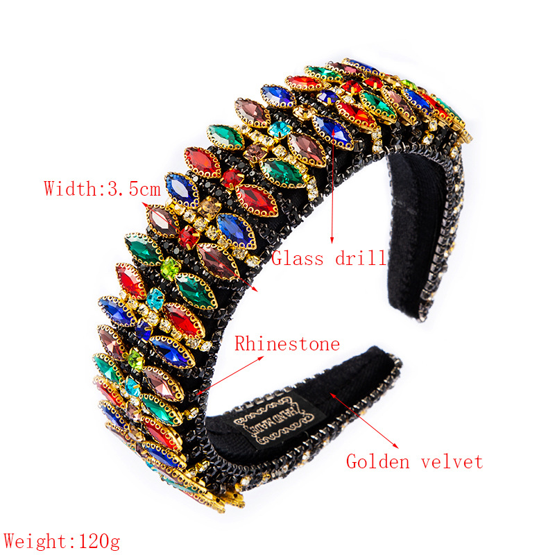 Fashion Sponge  Inlaid With Rhinestones Headband  Wholesale Nihaojewelry display picture 1