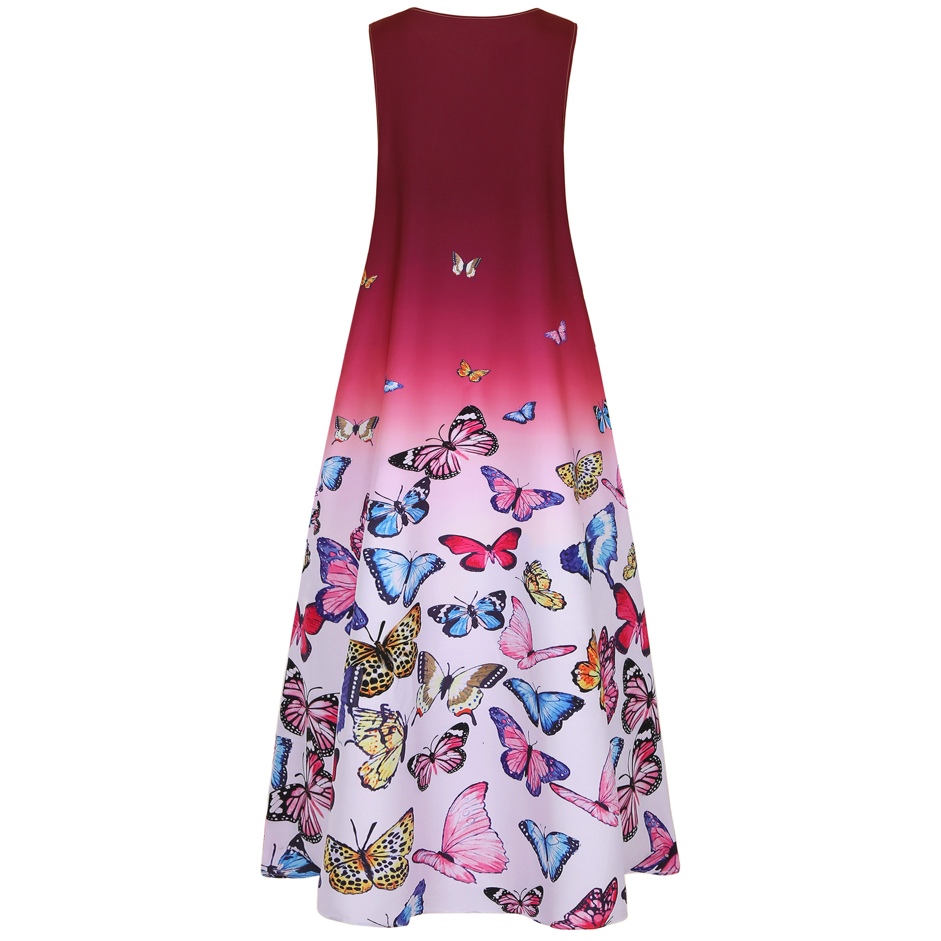 A-line Skirt Sweet Commute V Neck Printing Sleeveless Printing Maxi Long Dress display picture 7
