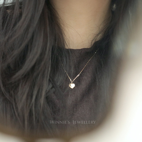 I love you S925 sterling silver plated 14K gold necklace pendant Iloveyou love small gold coin pendant girlfriend gift