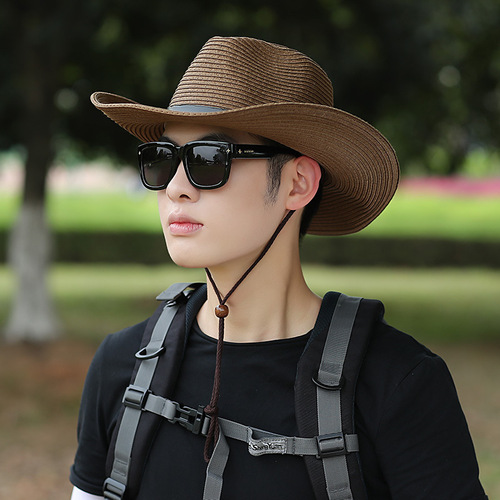 Men's sun hat summer fisherman hat sun protection face-covering cool hat beach hat men's summer hat denim sun hat